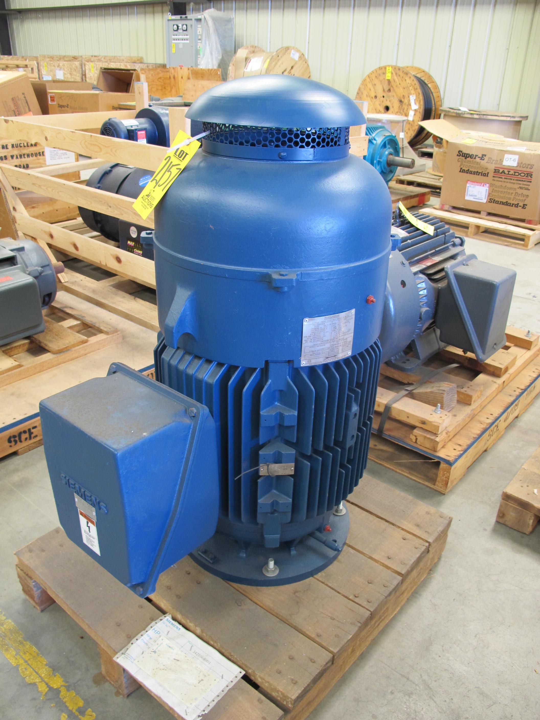 MOTOR, ELECTRIC TYPE, 60 HORSEPOWER, 460V 3 PHASE 60HZ ELEC RATING, 1775 RPM, 364HP FRAME, 71 AMPS, TEFC ENCLOSURE, CONT. DUTY, 1.15 SERVICE FACTOR. SALES ORDER # 1-5133-LR52846-01 120W, 120V SPACE HEATER, PART # FRAME 364HP, RGZVESD (W-44) LOADING & HANDLING FEE $15-